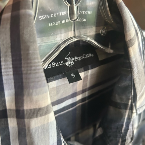 Beverly Hills Polo Club Women’s Blue and White Checkered Blouse S - Picture 10 of 16